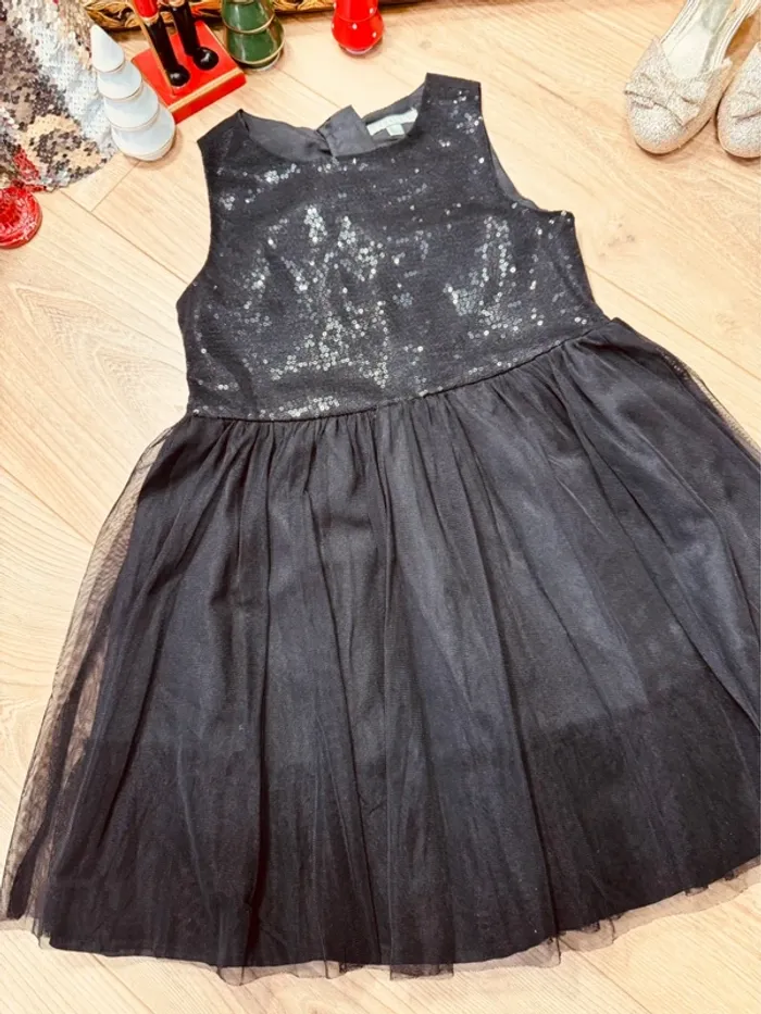 Taille 6 ans robe fête fille Eldys noire * sequins tulle * 🎄 - photo numéro 4