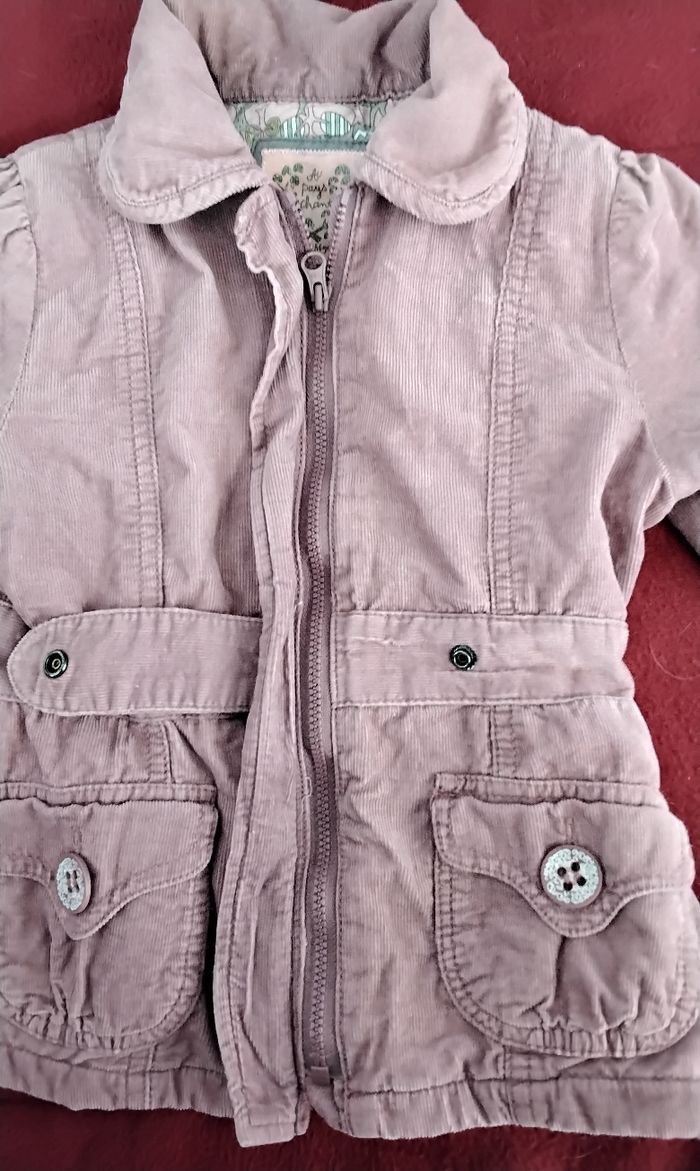 Manteau, velours  rose  ,fermeture  ,intérieur  style  Polaire  ,poches  ,Sergent  Major  ,4 ans - photo numéro 3