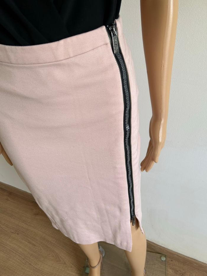 Jupe rose claire mi longue Morgan taille 36 TBE - photo numéro 4