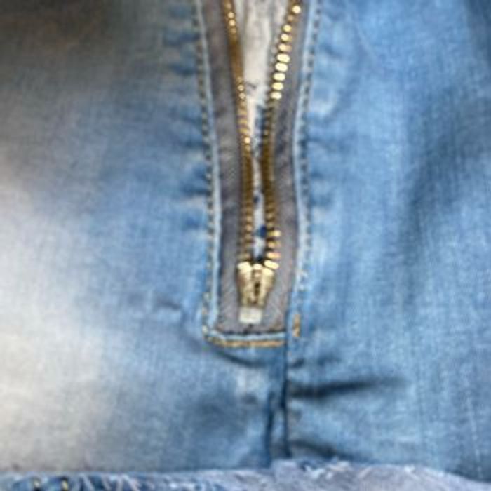 Short en jeans stretch dentelle blanche sous les poches 40 - photo numéro 2