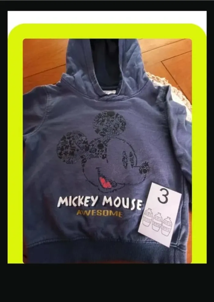 Sweat capuche Mickey 3 ans - photo numéro 3