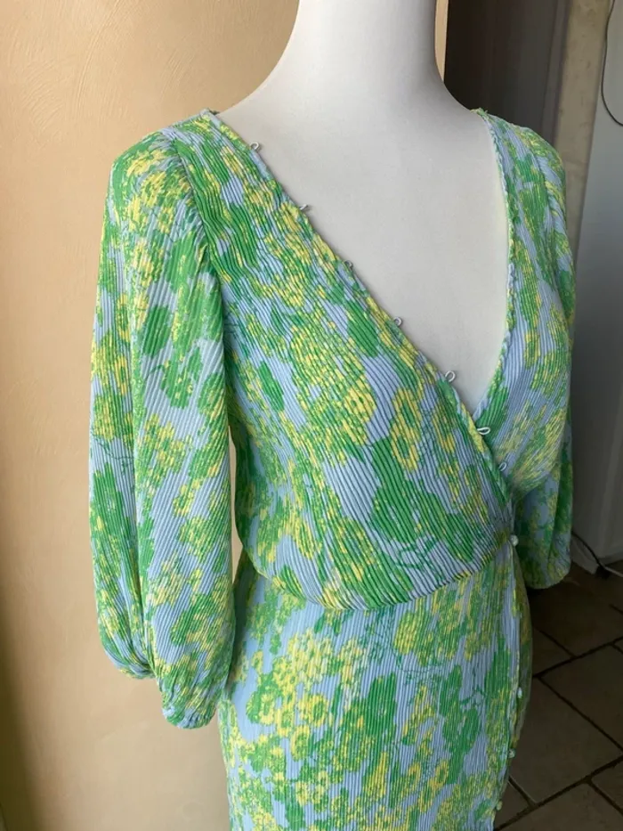 Robe midi à motifs tons verts Asos 42 neuve - photo numéro 4