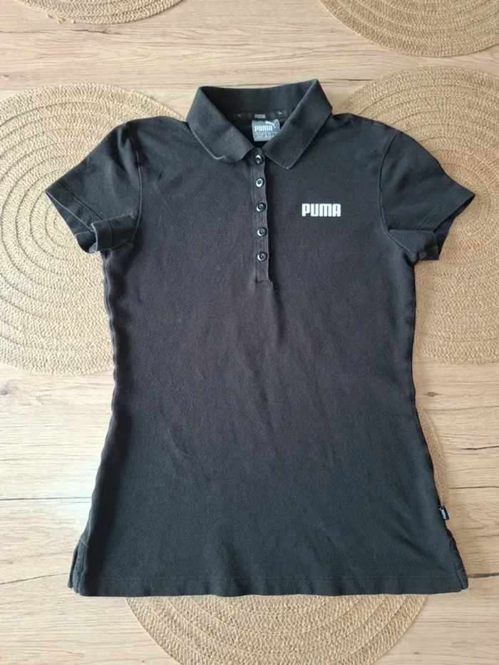 Polo noir femme Puma XS – logo brodé, coupe ajustée - photo numéro 3