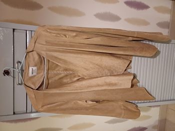 veste asymétrique en nubuc pour femmes Taille L