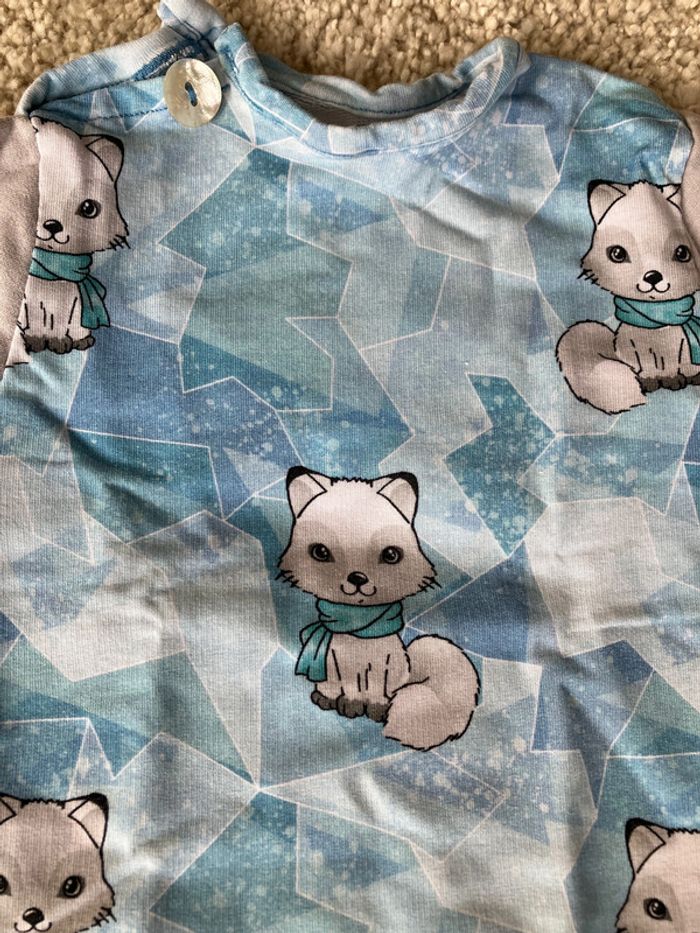 Ensemble assorti 3 pièces bleu chat et paillettes fille - 6 mois - photo numéro 5