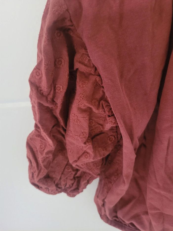 Blouse  manches longues Zara 18/24mois avec fleurs brodées - photo numéro 4