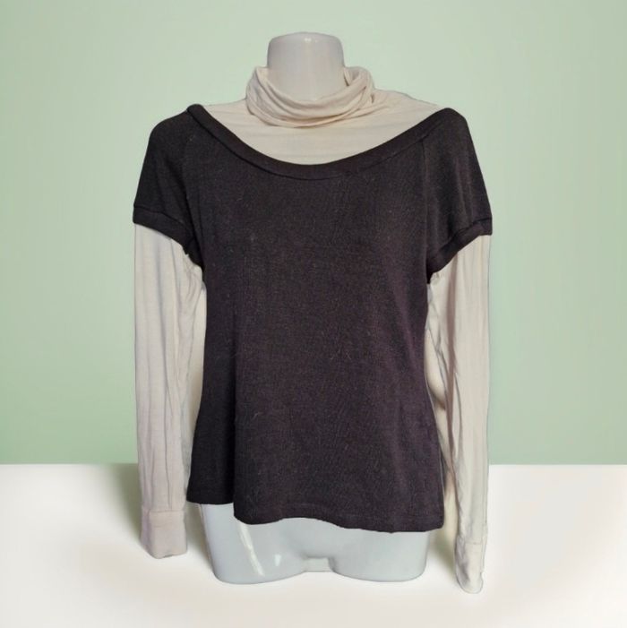 Superbe pull bi-matière ultraconfort