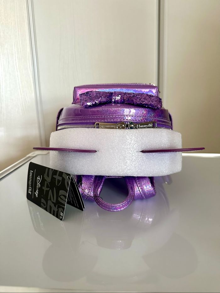 Sac Loungefly backpack Minnie Mouse purple glitter (violet / mauve à paillettes) Disney - photo numéro 5