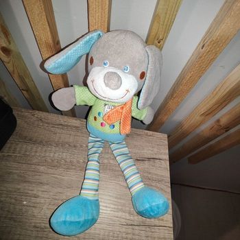 Chien mots d enfants bleu et vert 