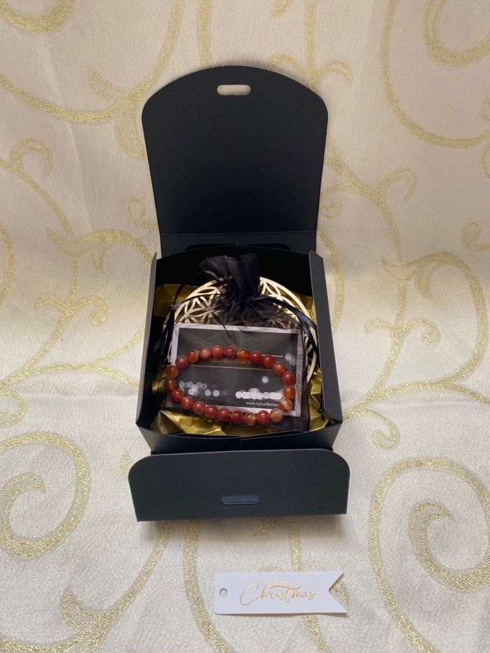 Coffret cadeau lithotherapie cornaline + disque énergétique - photo numéro 2