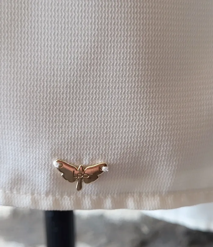 Blouse écrue manches longues détail voile et dentelle Taille M ou 38 - photo numéro 5