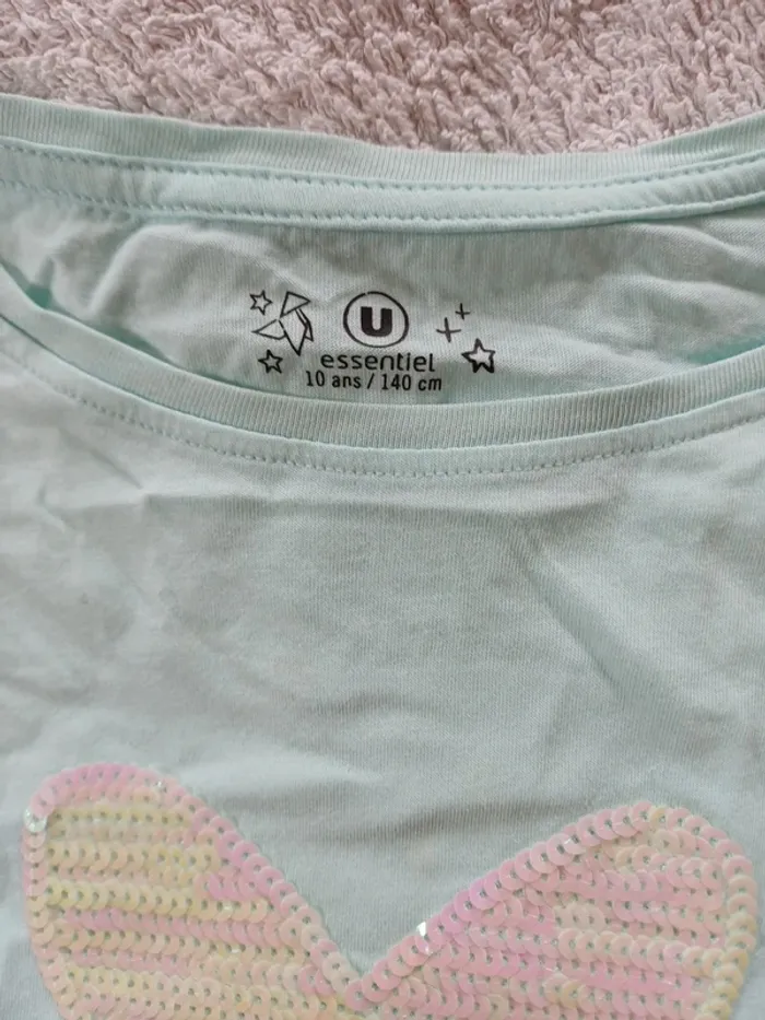 Tee shirt turquoise papillon love - photo numéro 2