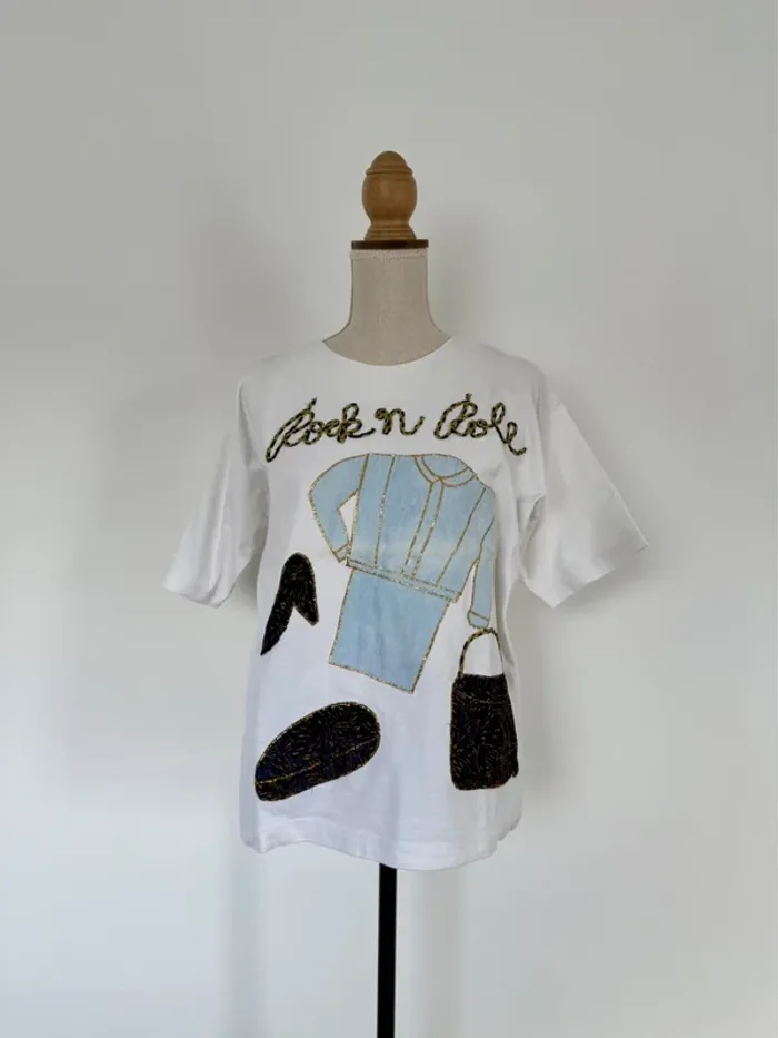 T-shirt haut top maillot camisa blusa Blouse chemise camicia overhemd folder camicetta