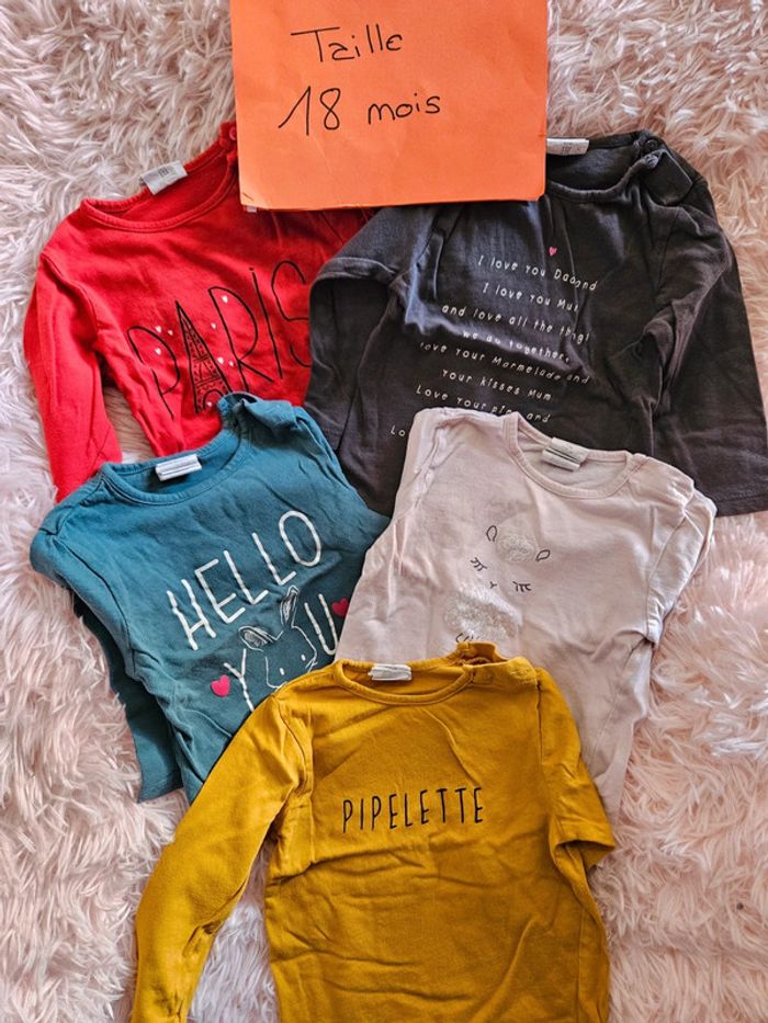 Lot 5 t-shirts manches longues