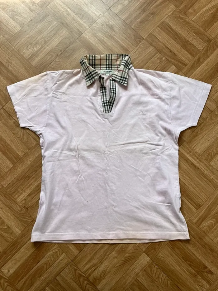 Polo rose manches courtes vintage Burberry