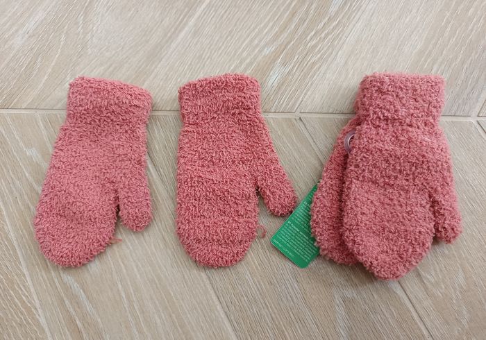 Lot de 2 paires de moufles rose orange Zeeman - photo numéro 2