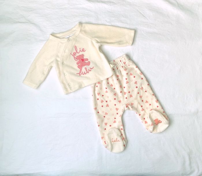 Pyjama 2 pièces en velours Lulu Castagnette 1 mois