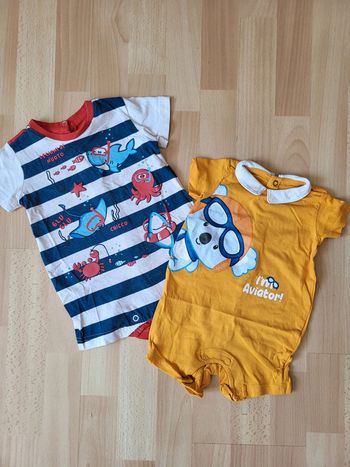 Lot de 2 grenouillères bébé garçon