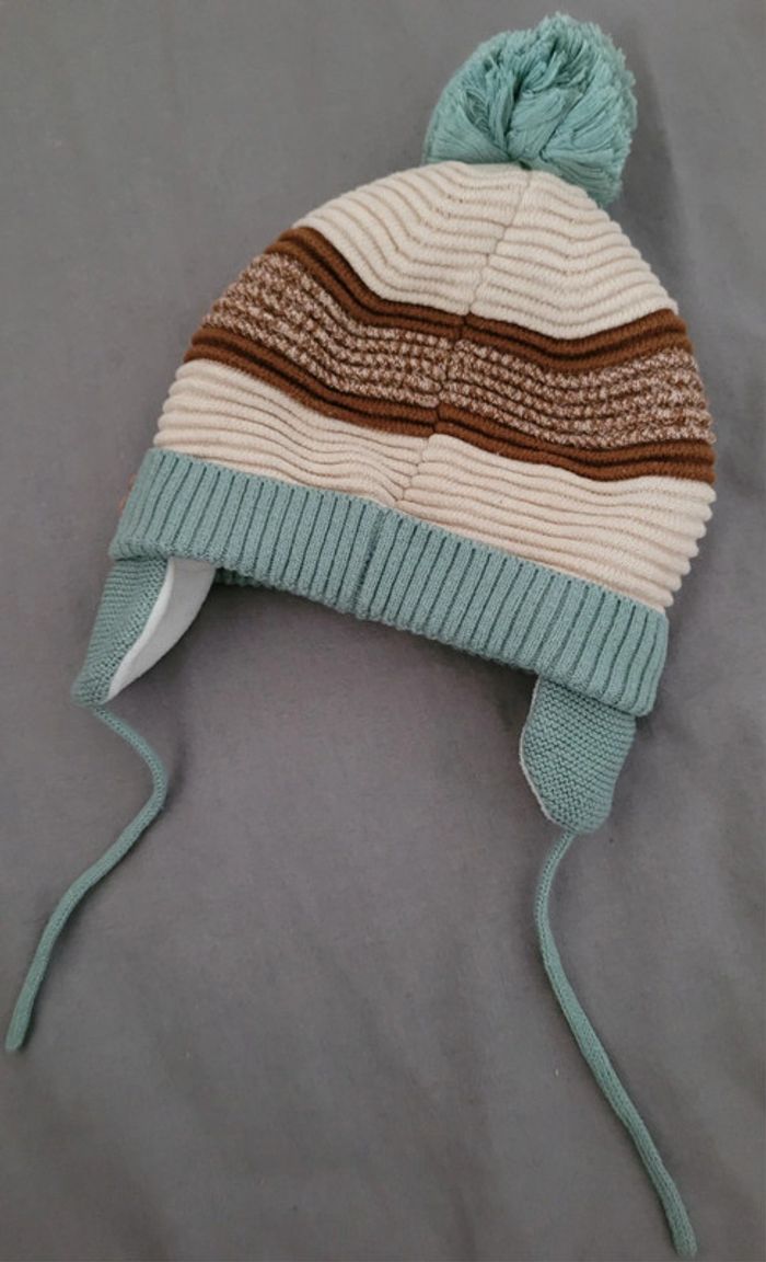 Bonnet à oreilles et pompon 44 cm - photo numéro 2