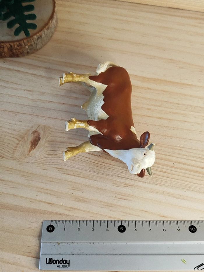 Schleich vache marron et blanche Figurine animal de la ferme - photo numéro 6