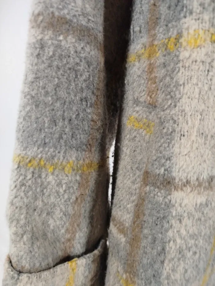 Manteau long femme en laine 44 Camaïeu à rayures - photo numéro 5