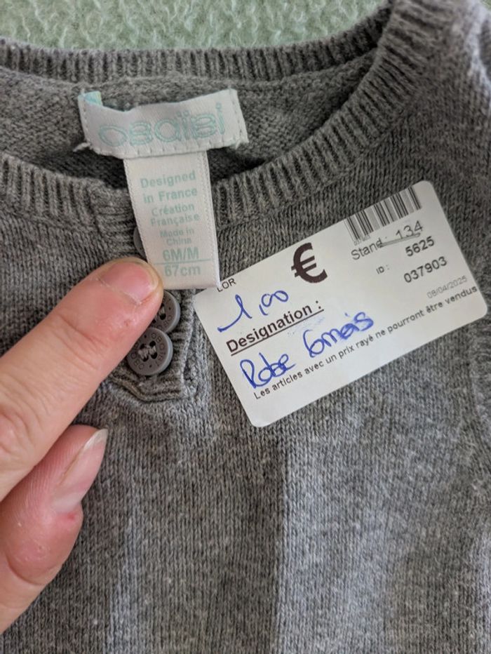 Robe grise obaibi 6 mois - photo numéro 2