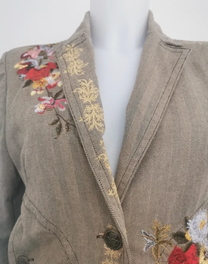 Veste brodée motifs fleural Johnny Was taille S - photo numéro 10