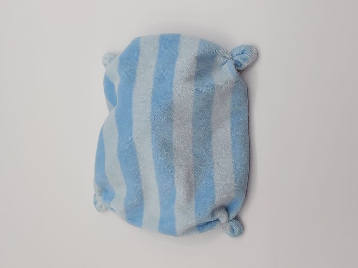 Doudou plat ours beige bleu rayures CMP - photo numéro 2