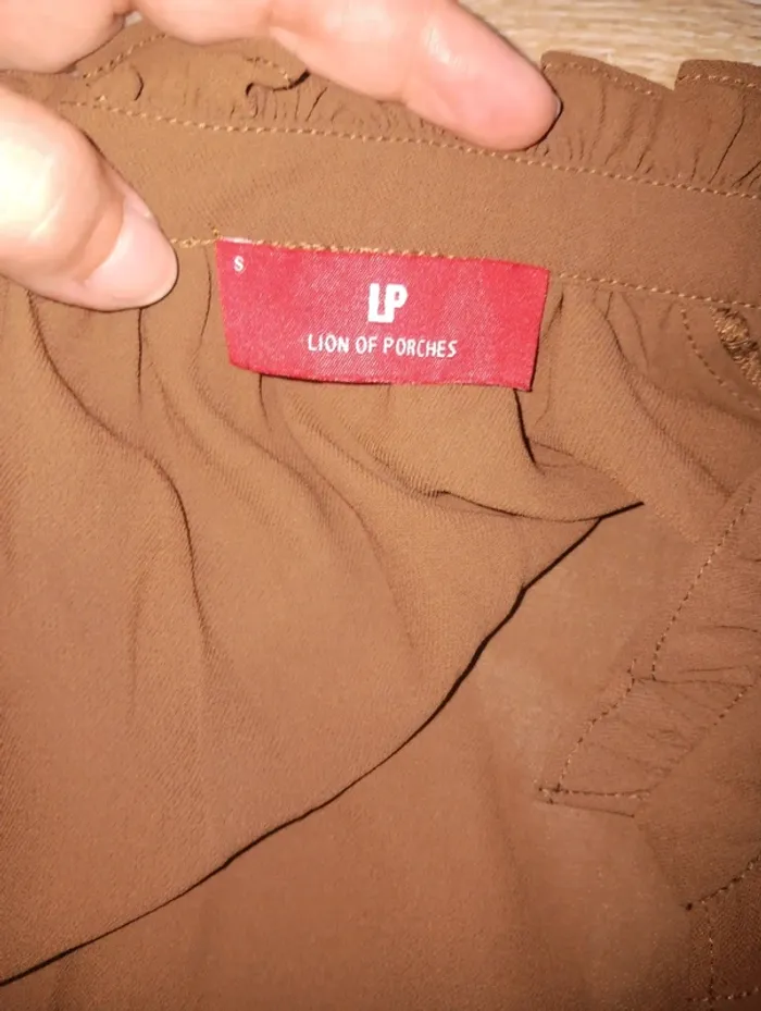 Robe longue taille S vintage marron à manches longues élégante - photo numéro 5