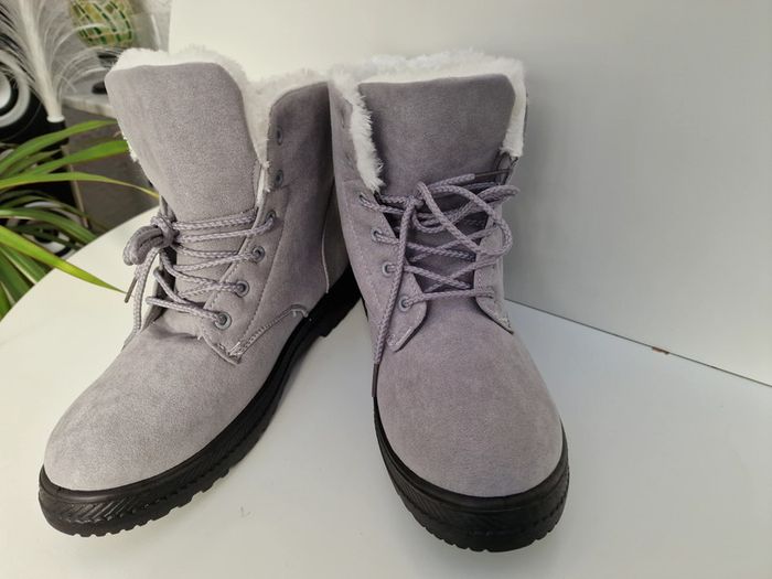 Bottines Grises Fourrure Blanche - photo numéro 14