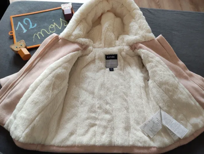 Parka rose pâle à fourrure blanche - photo numéro 3