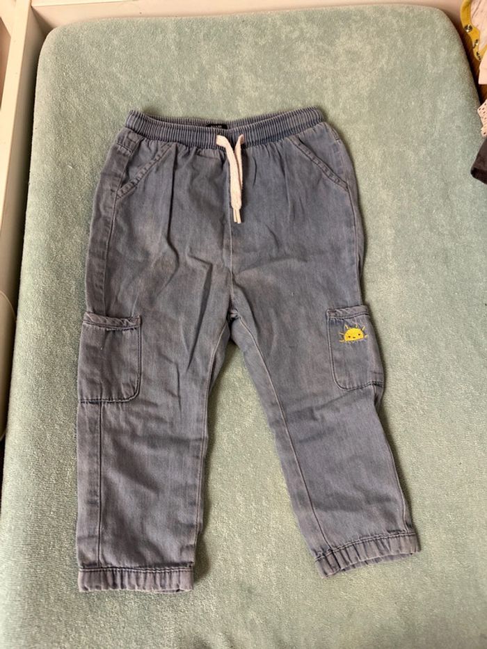 Pantalon en toile effet jean