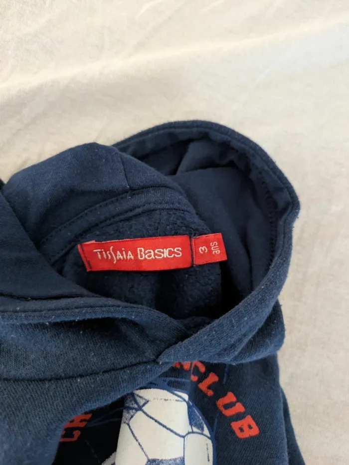 Sweat à Capuche Tissaia - 3 ans - Bleu Marine "Champion Club" Foot - photo numéro 3