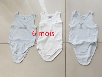 3 bodies sans manches 6 mois