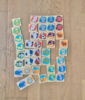 🧠 Mémo en bois 40 pièces (sans boîte) / éducatif et ludique 🌿