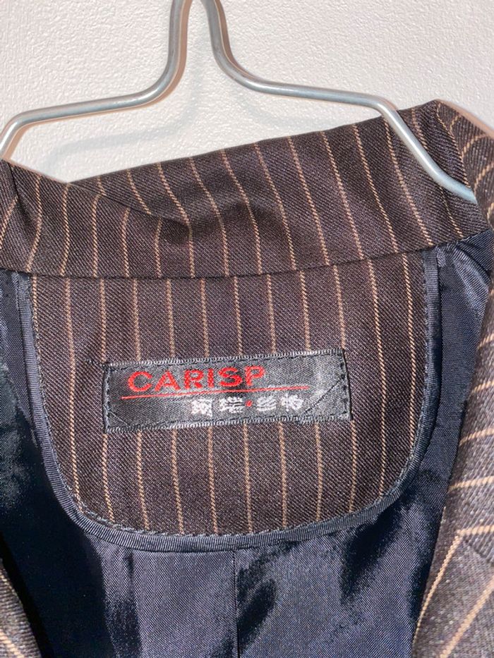 Veste tailleur chocolat à rayures 36 - photo numéro 2