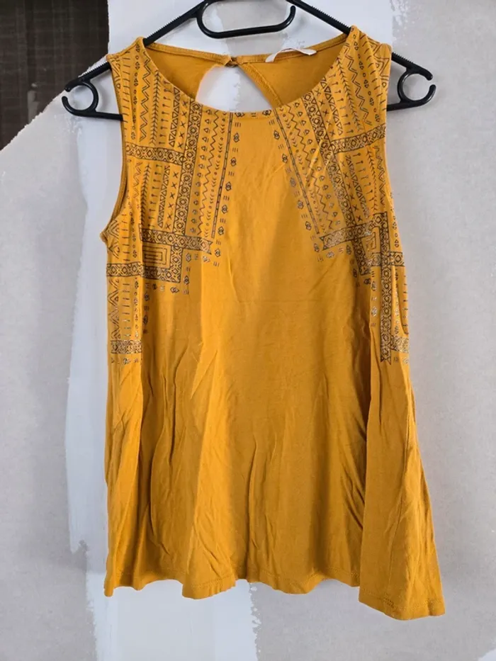 T shirt moutarde Camaieu