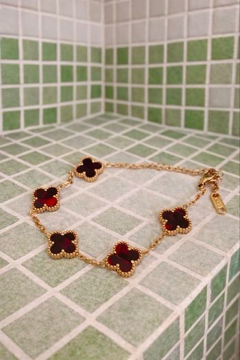 Bracelet rouge profond éclat doré 🌹