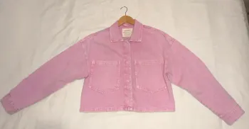 Veste crop top en jean Stradivarius – Rose –