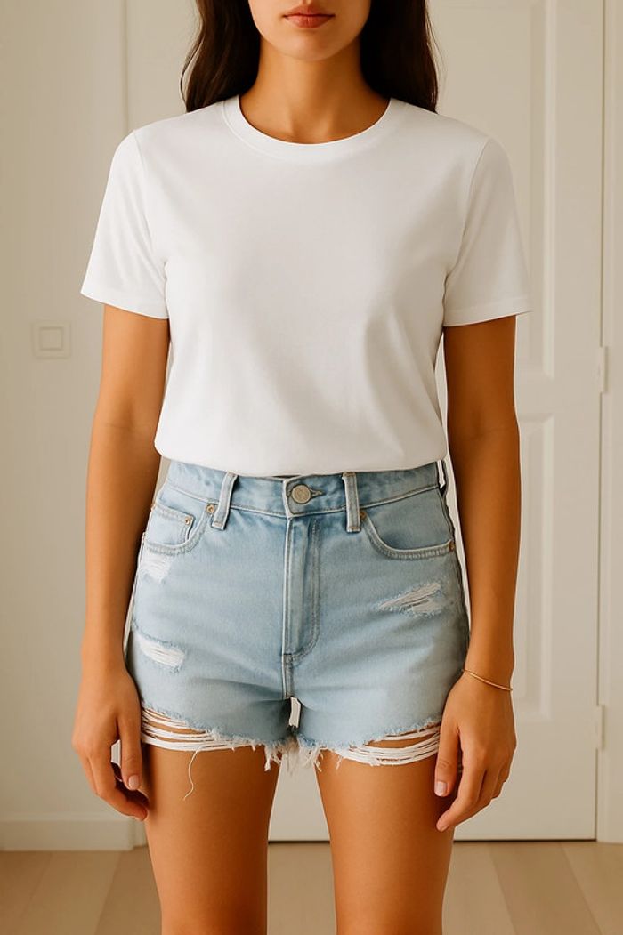 Short en jean taille haute Stradivarius - photo numéro 2