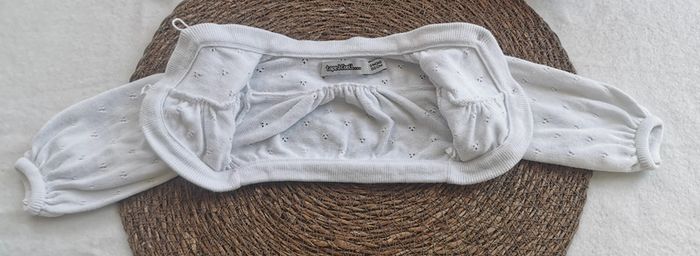 Gilet 👣 court boléro, blanc et argenté, tape à l'œil, 3 mois - photo numéro 5