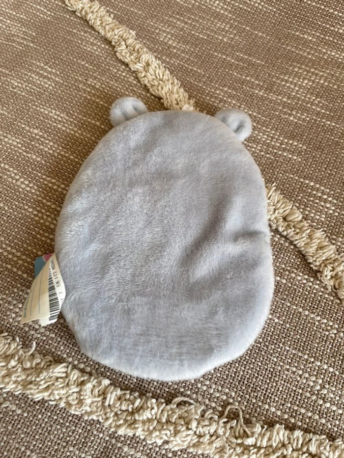 Peluche doudou plat 19cm sucre d’orge panda gris et blanc très bon état - photo numéro 2
