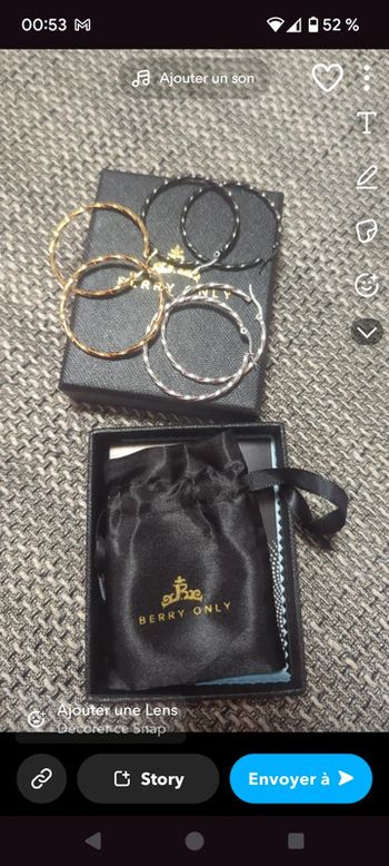 Lot de 3 paires de boucles d'oreilles créoles torsadées couleur dorée or, argenté et noir