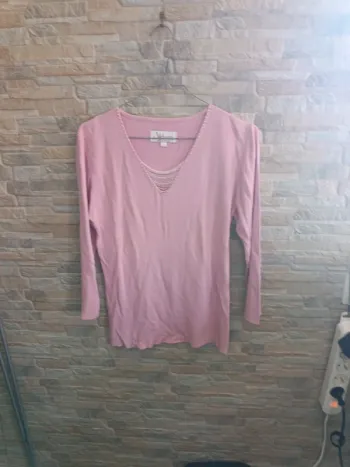Pull léger rose buvard Affinités 42