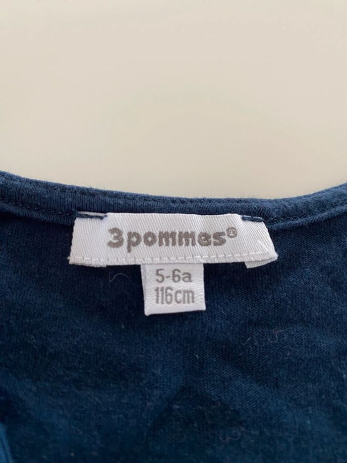 Gilet coton bleu marine 3 pommes 6 ans - photo numéro 2