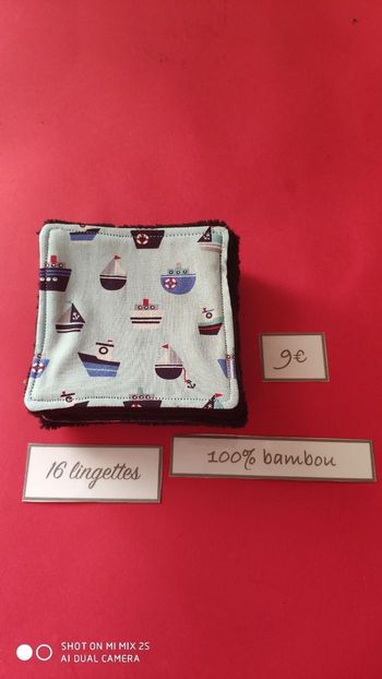 16 lingettes lavables, neuf.