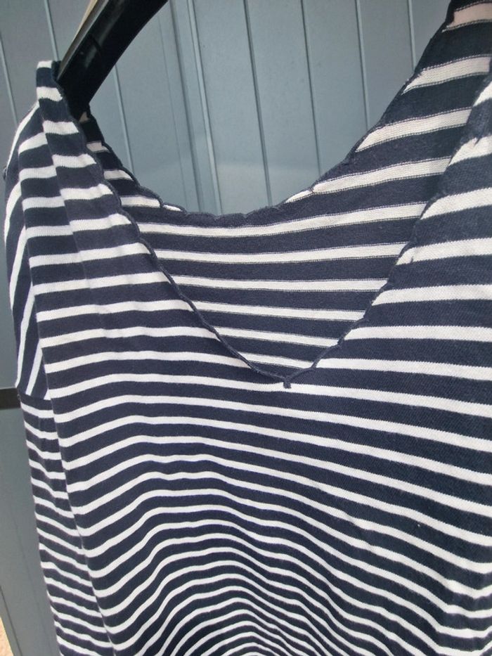 Haut marinière bleu a finition festonné - photo numéro 9