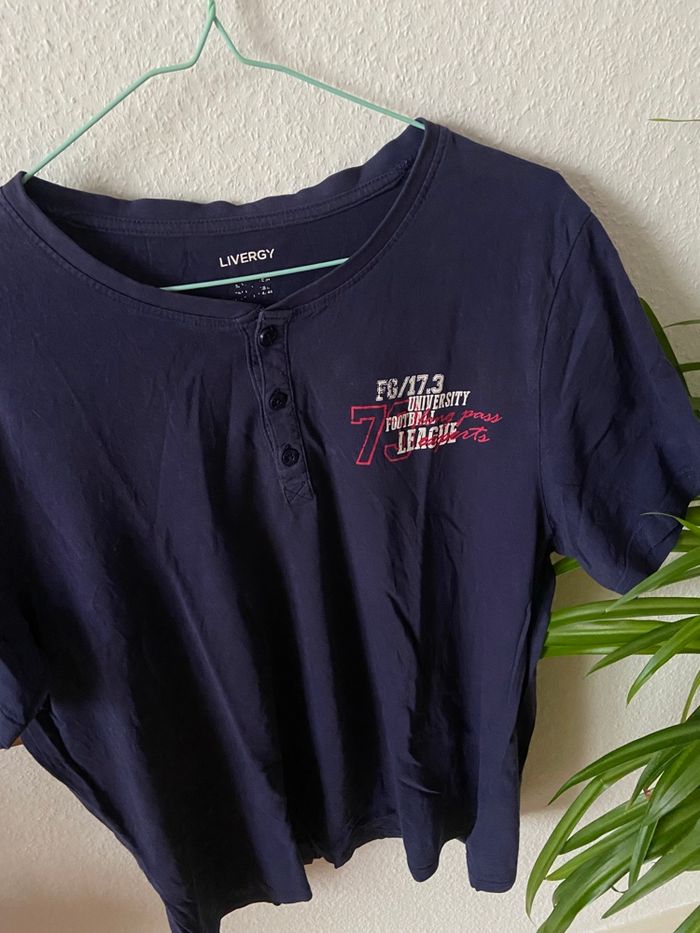 Teeshirt bleu marine Livergy - photo numéro 3