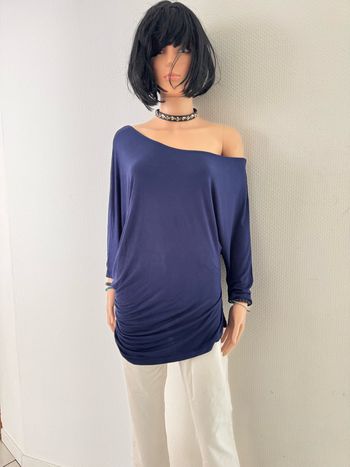 👚 Haut Amisu Femme – Taille L – Style asymétrique décontracté chic 💙