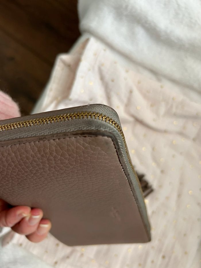 Compagnon Lancel en cuir taupe portefeuille - photo numéro 8